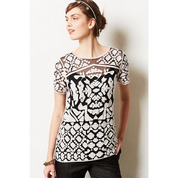 Anthropologie Tops - Everleigh Rococo Embroidered Blouse